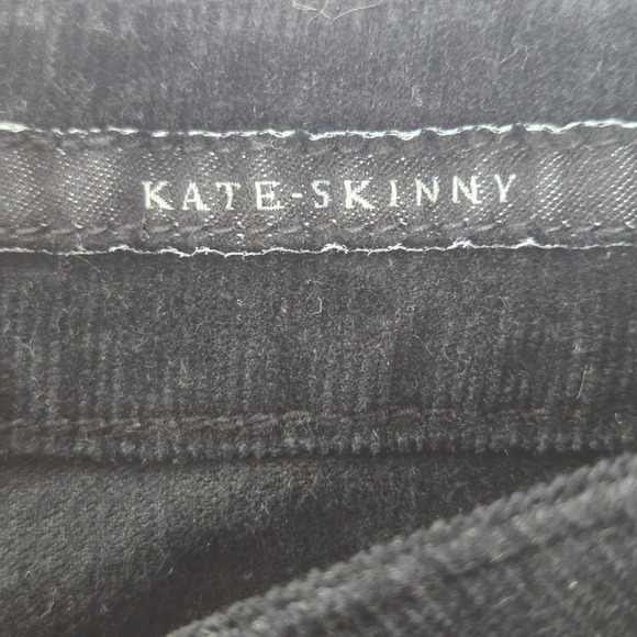 Guess Kate Skinny Corduroy Pants Womens 27 Black Low Rise Stretch Jeans - Picture 6 of 11